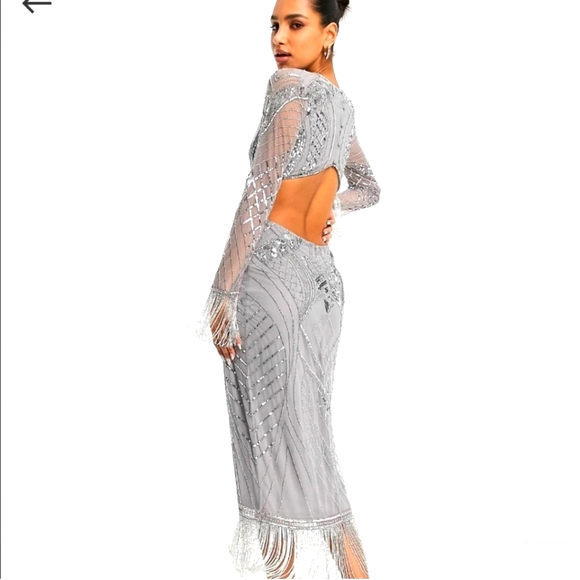 Asos Design Starlet beaded/fringe dress- US 4/AU 8 - Picture 3 of 12